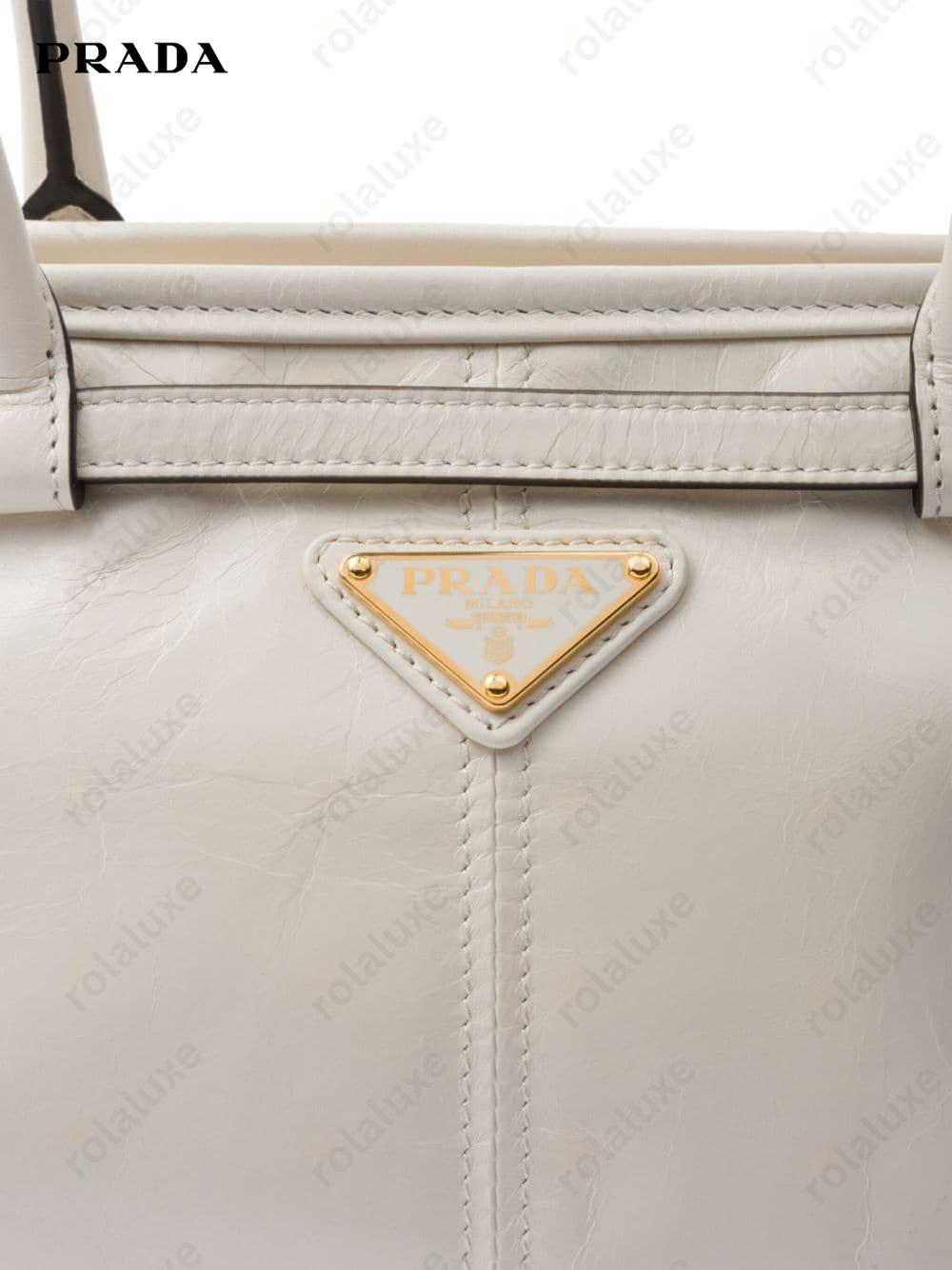 medium enamel triangle logo two-way bag