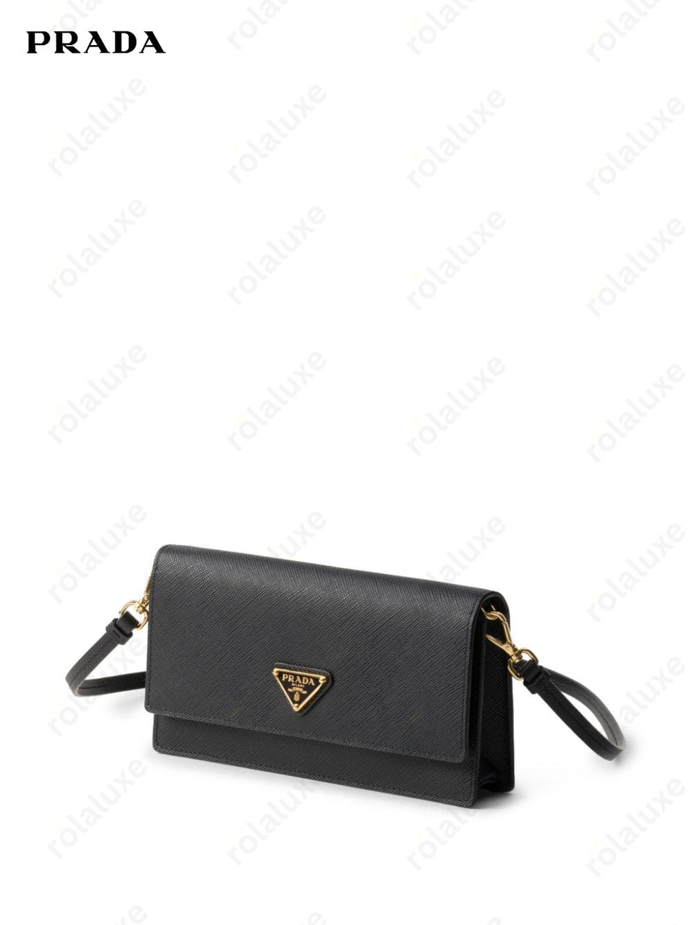 triangle-logo leather mini bag