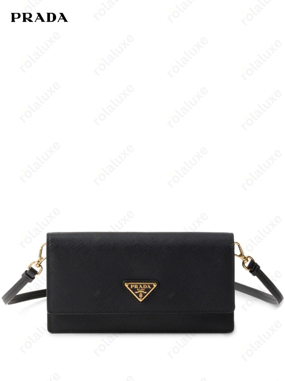 triangle-logo leather mini bag