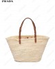 logo-patch raffia tote bag