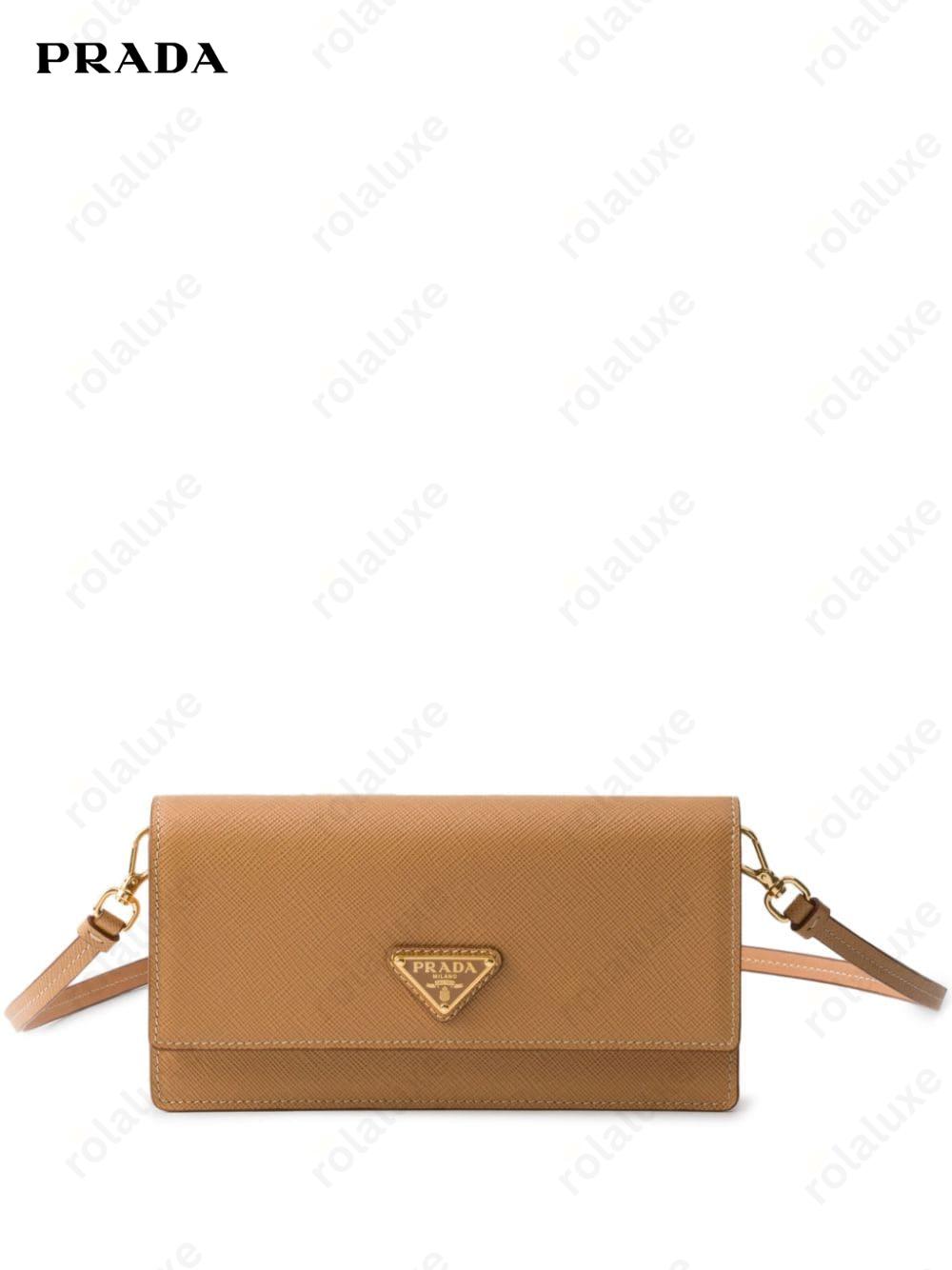 triangle-logo leather mini bag