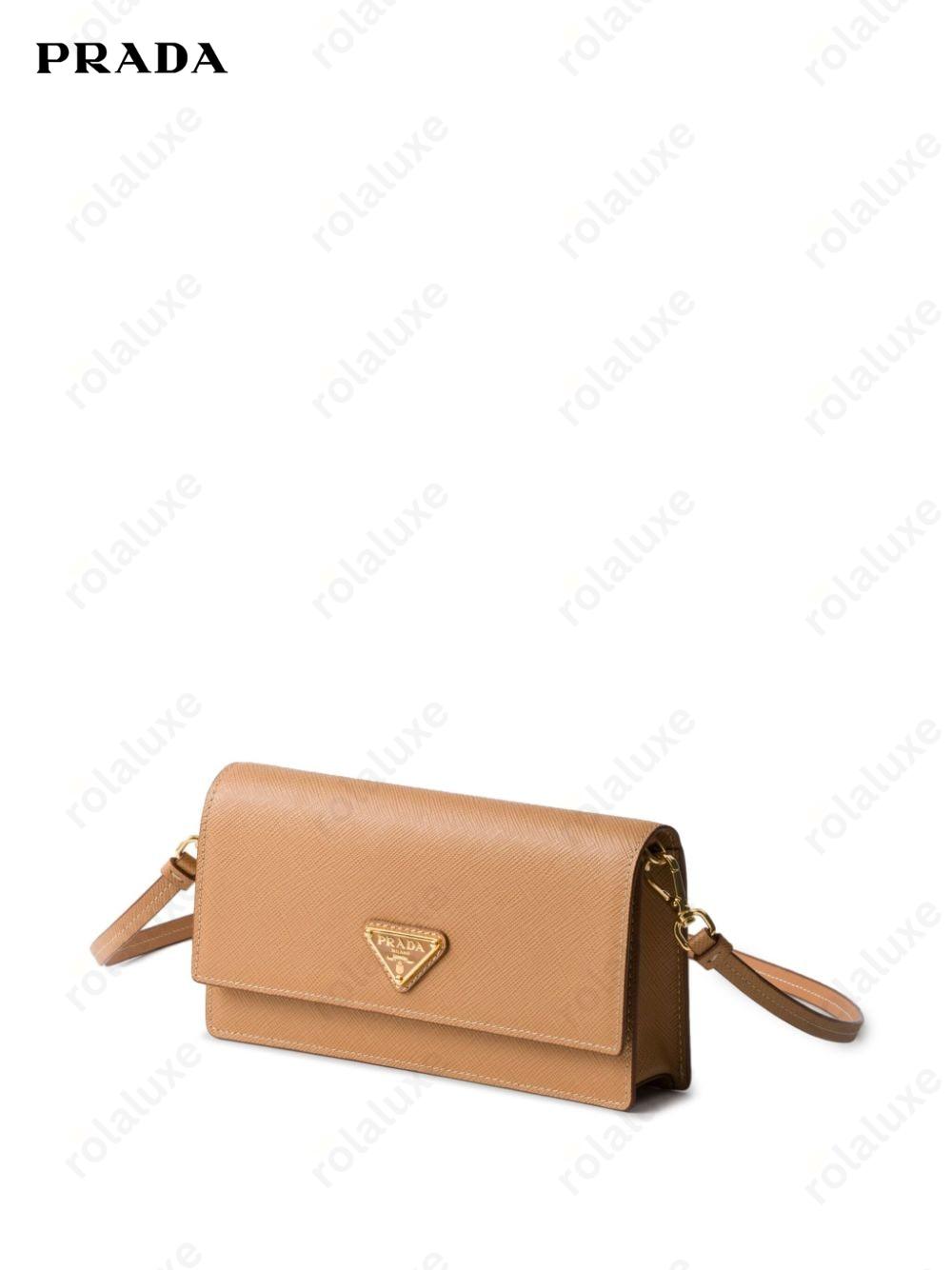 triangle-logo leather mini bag