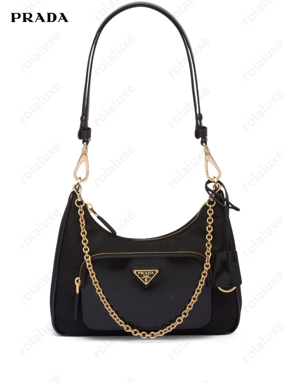 triangle-logo shoulder bag