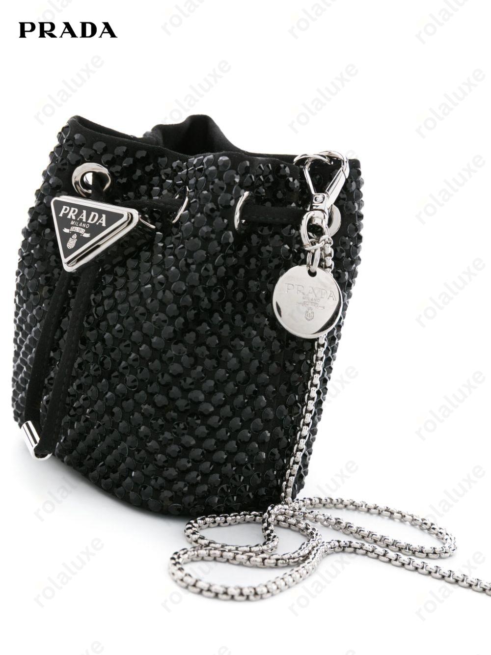 rhinestoned satin mini bag