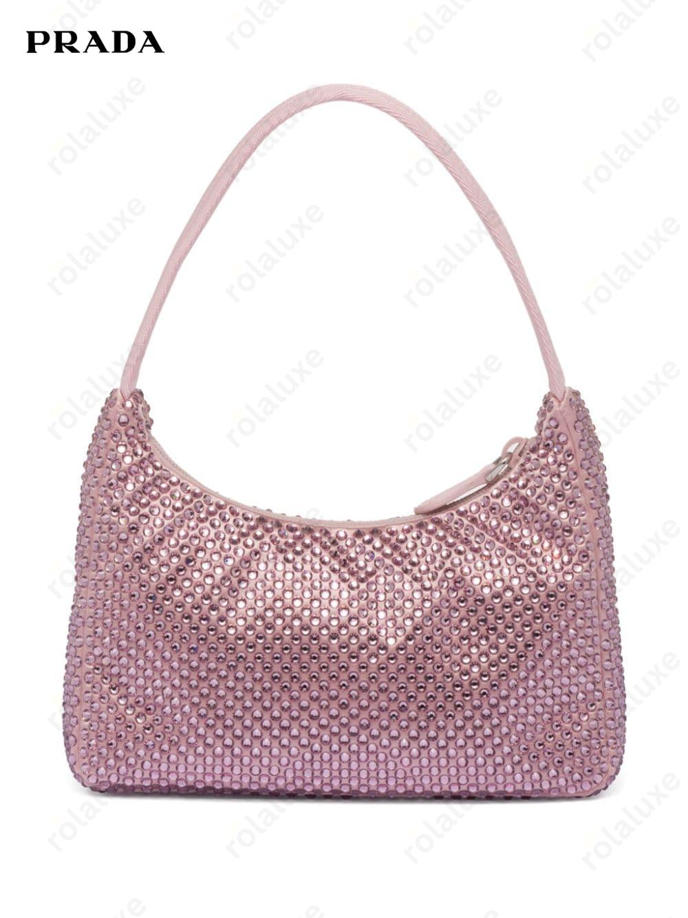 crystal-embellished satin mini bag