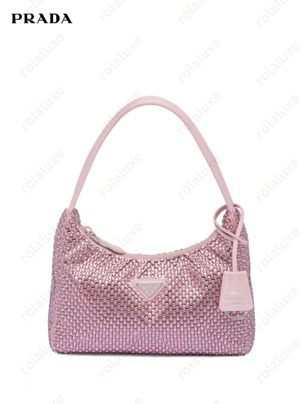 crystal-embellished satin mini bag