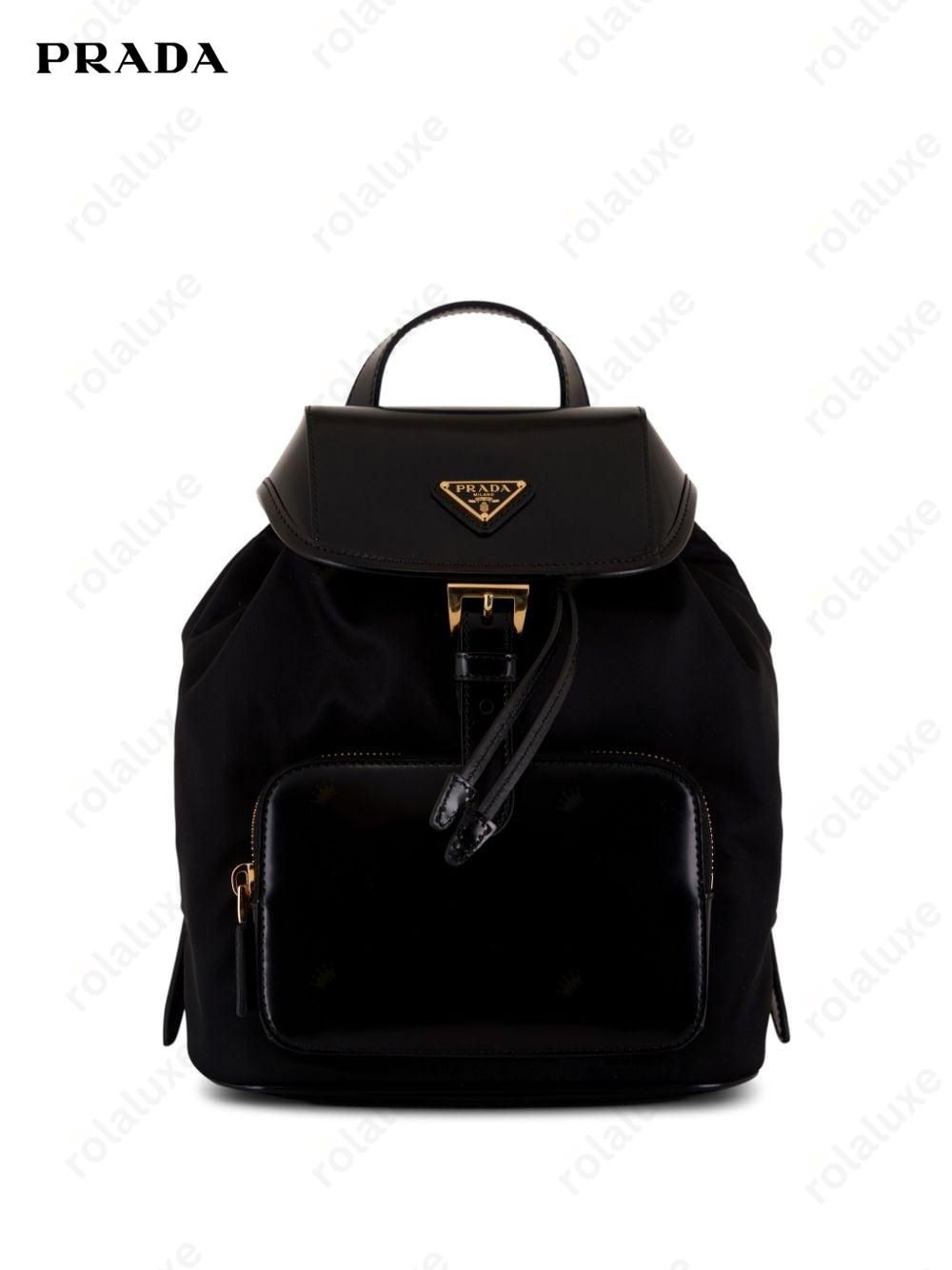 logo-plaque buckled backpack