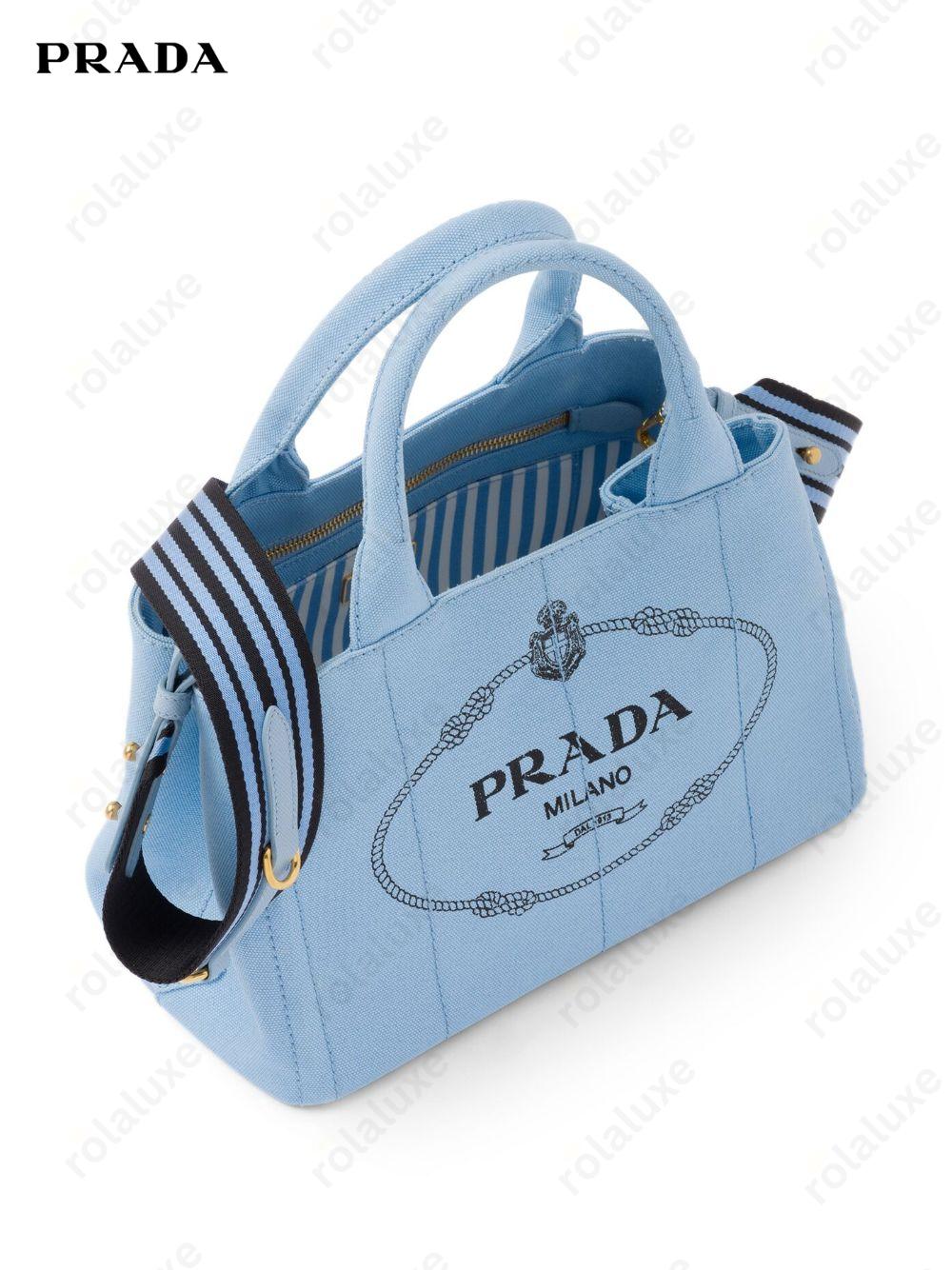 logo-print canvas tote bag