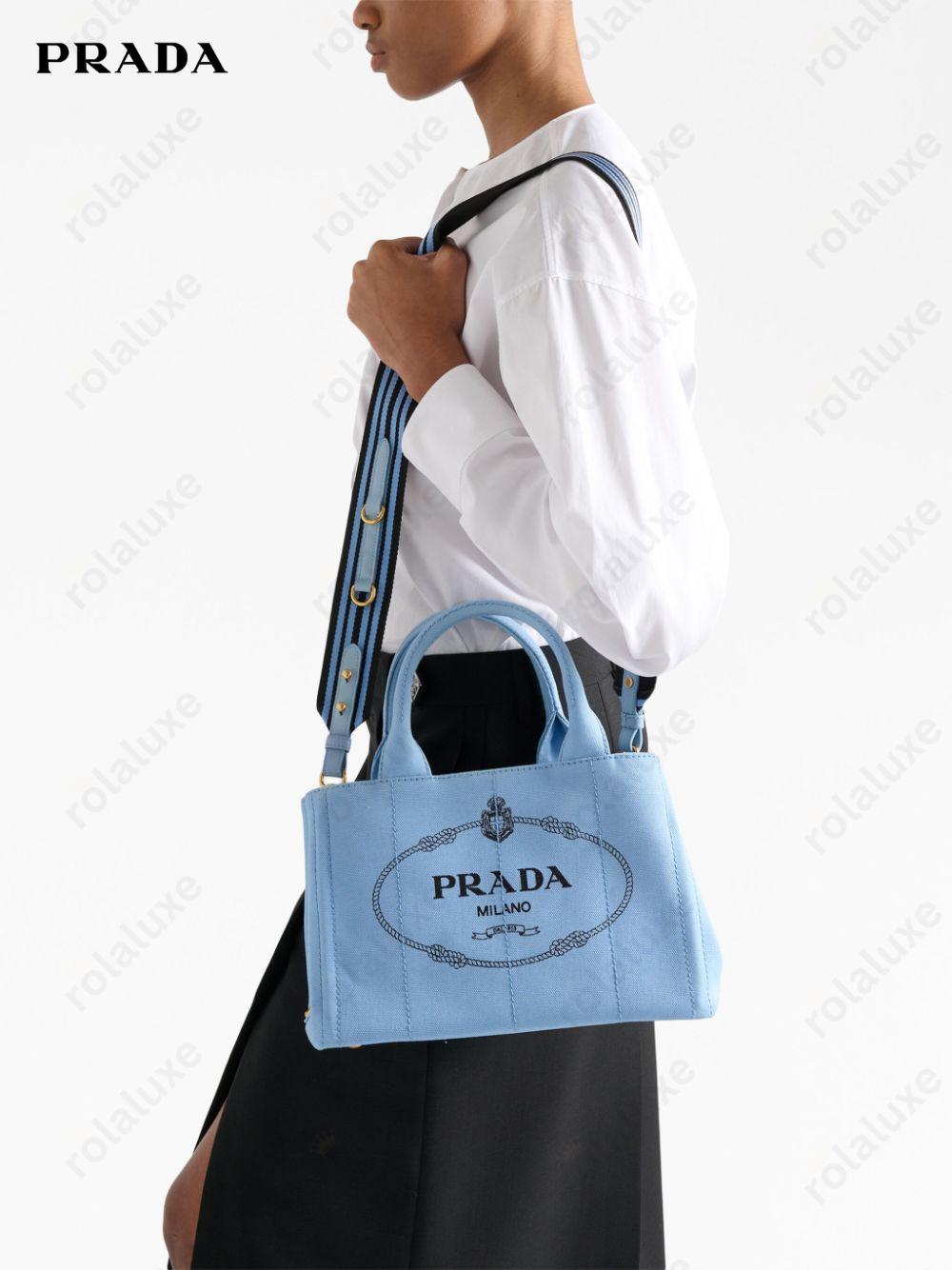 logo-print canvas tote bag