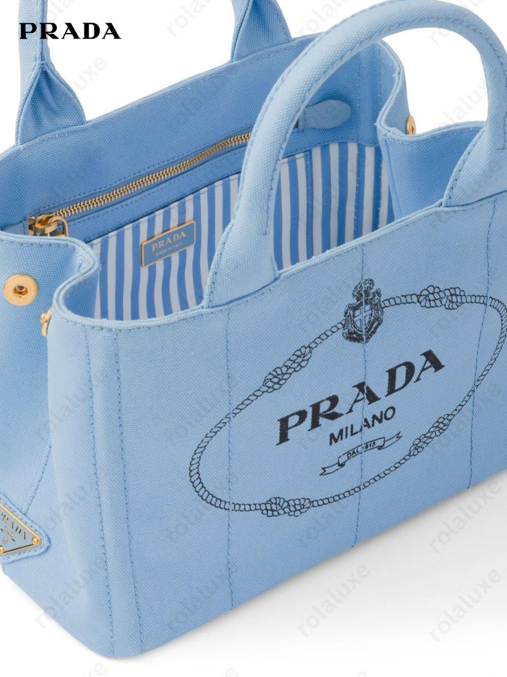 logo-print canvas tote bag