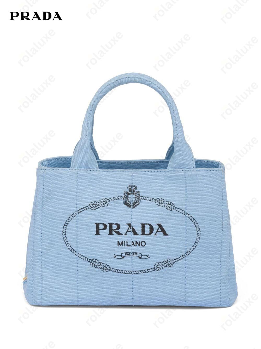 logo-print canvas tote bag