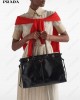 large triangle-logo leather handbag