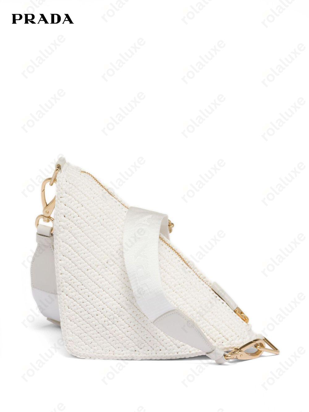 Triangle logo-embroidered shoulder bag