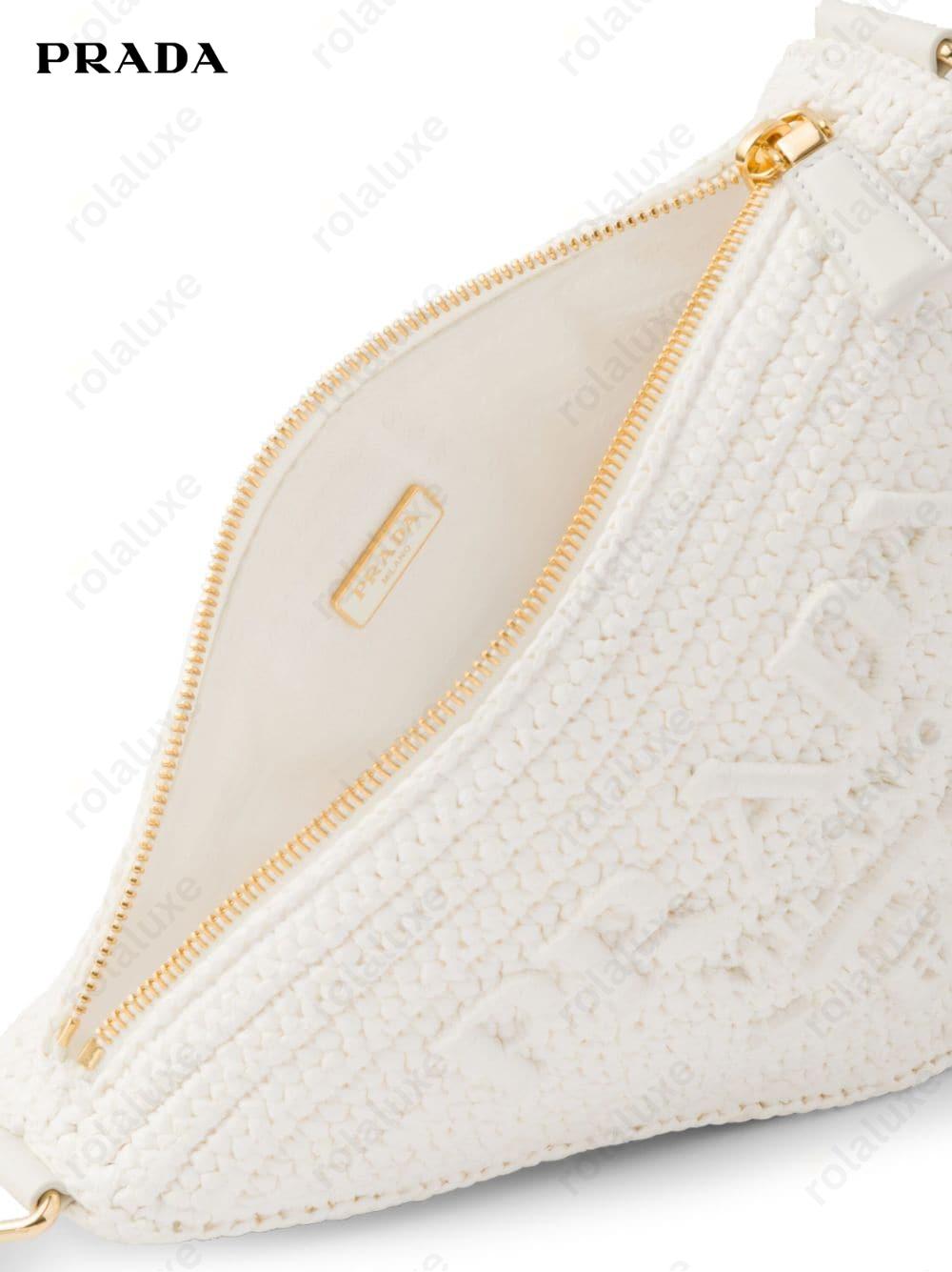 Triangle logo-embroidered shoulder bag