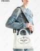 logo-print canvas tote bag