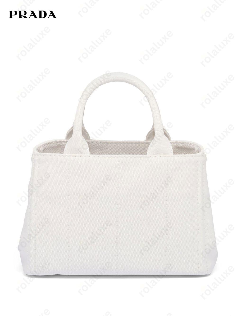 logo-print canvas tote bag